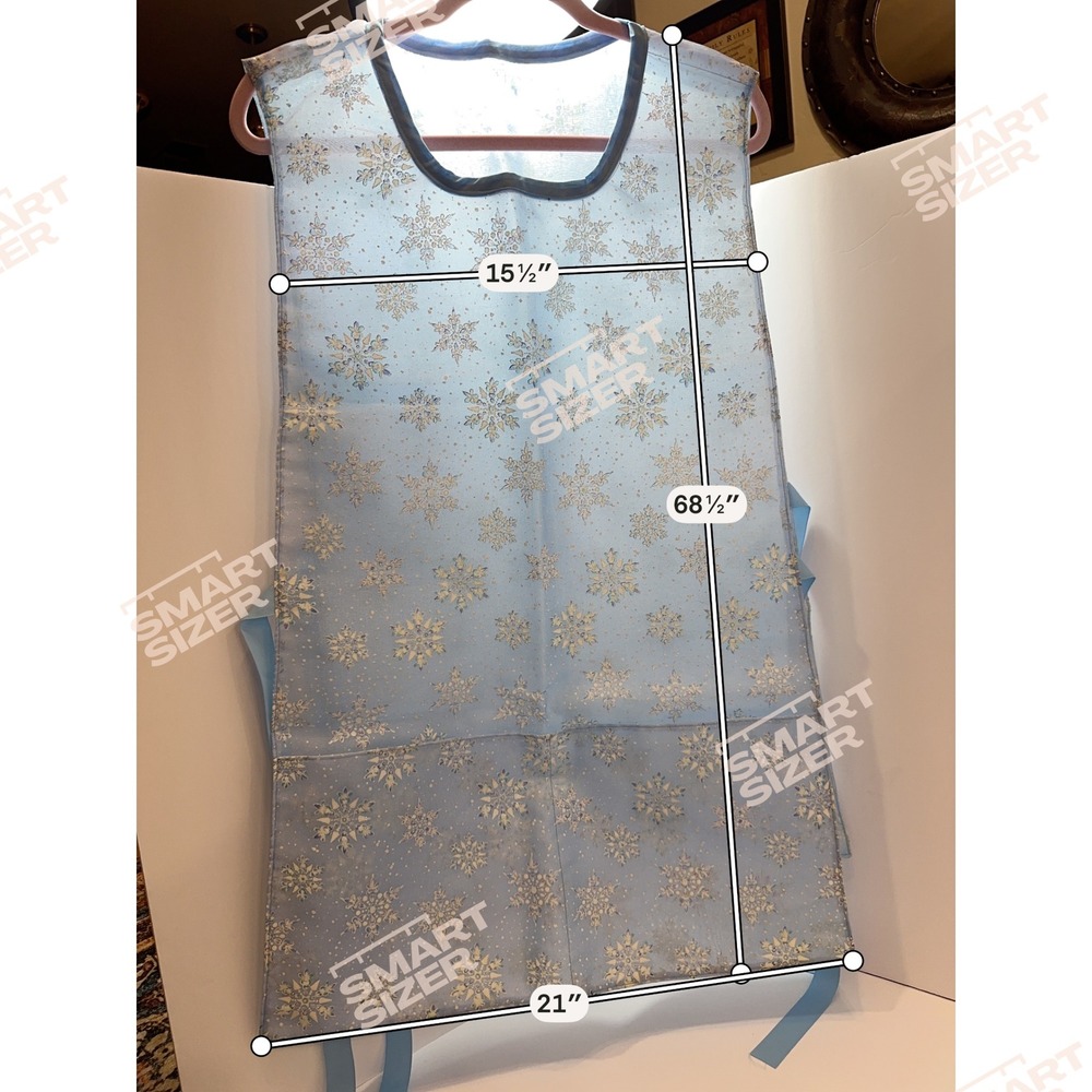 Handmade Bl Snowflake Glitter Tabard Apron Winter Christmas Side Tie Smock NWOT‎ - Picture 9 of 9